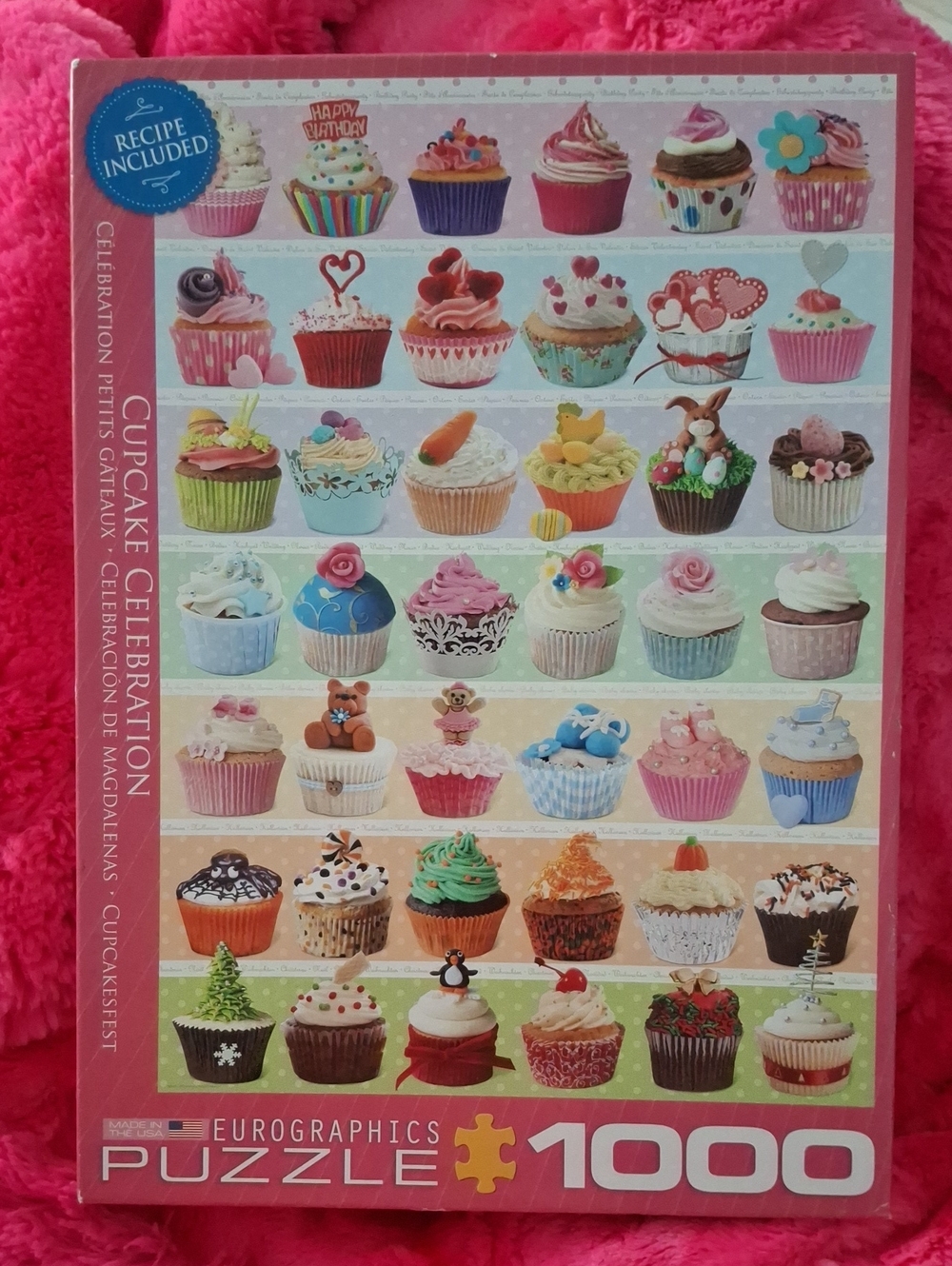 Cupcake Celebration 1000-Piece Puzzle - Pink Accents